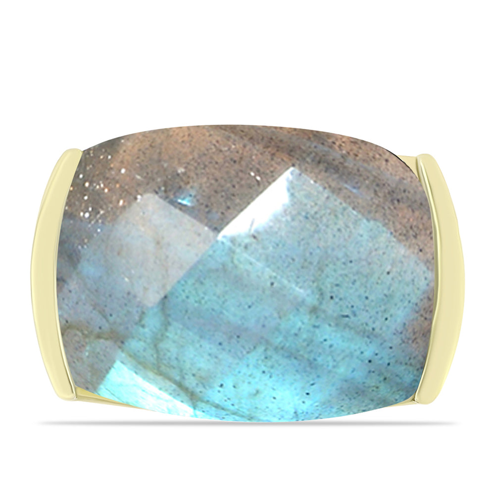 Goldplattierter Silberring mit Labradorit