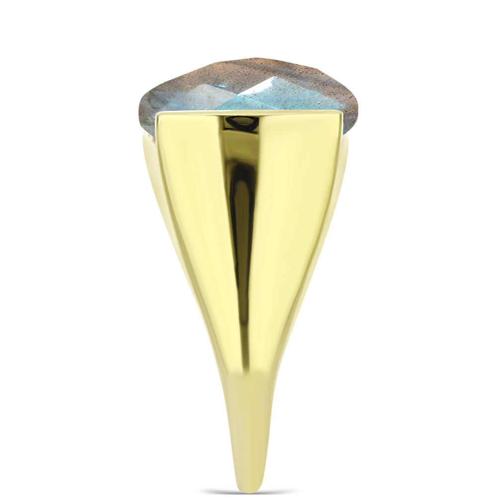 Goldplattierter Silberring mit Labradorit 8 