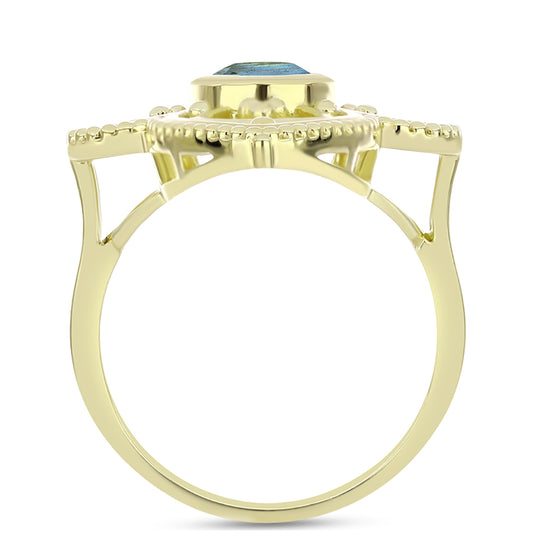 Goldplattierter Silberring mit Labradorit
