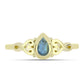 Goldplattierter Silberring mit Labradorit