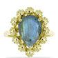 Goldplattierter Silberring mit Labradorit