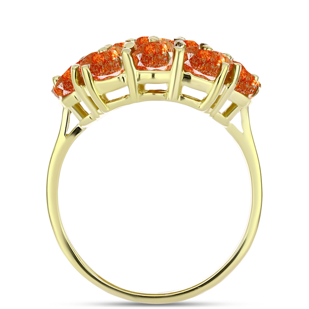 Goldplattierter Silberring mit Sonnenstein aus Oregon 2 