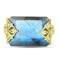 Goldplattierter Silberring mit Labradorit