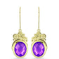 Goldplattierte Silberohrringe mit lila Achat