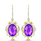 Goldplattierte Silberohrringe mit lila Achat