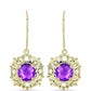 Goldplattierte Silberohrringe mit lila Achat