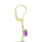 Goldplattierte Silberohrringe mit lila Achat