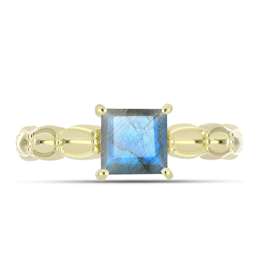 Goldplattierter Silberring mit Labradorit