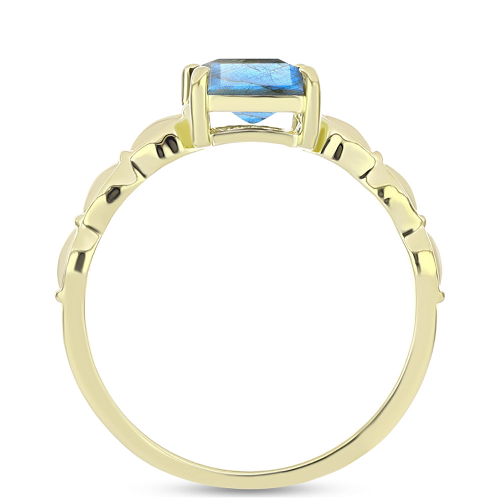 Goldplattierter Silberring mit Labradorit 2 