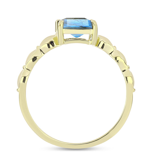 Goldplattierter Silberring mit Labradorit
