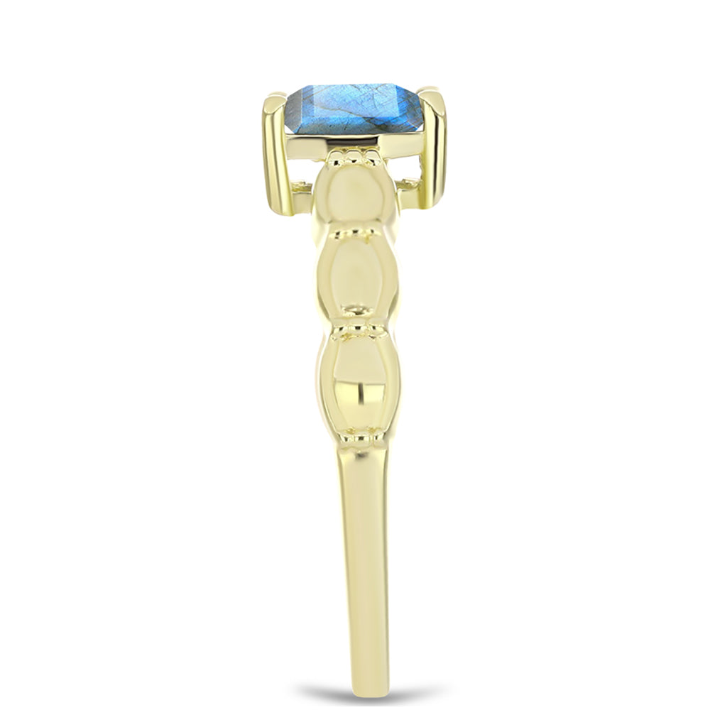 Goldplattierter Silberring mit Labradorit 4 