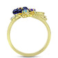 Goldplattierter Silberring mit schwarze Süßwasserperle und marokkanischem Amethyst
