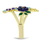Goldplattierter Silberring mit schwarze Süßwasserperle und marokkanischem Amethyst
