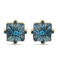 Goldplattierte Silberohrringe mit blauem Diamant