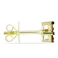 Goldplattierte Silberohrringe mit blauem Diamant