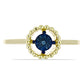 Goldplattierter Silberring mit blauem Diamant