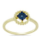 Goldplattierter Silberring mit blauem Diamant