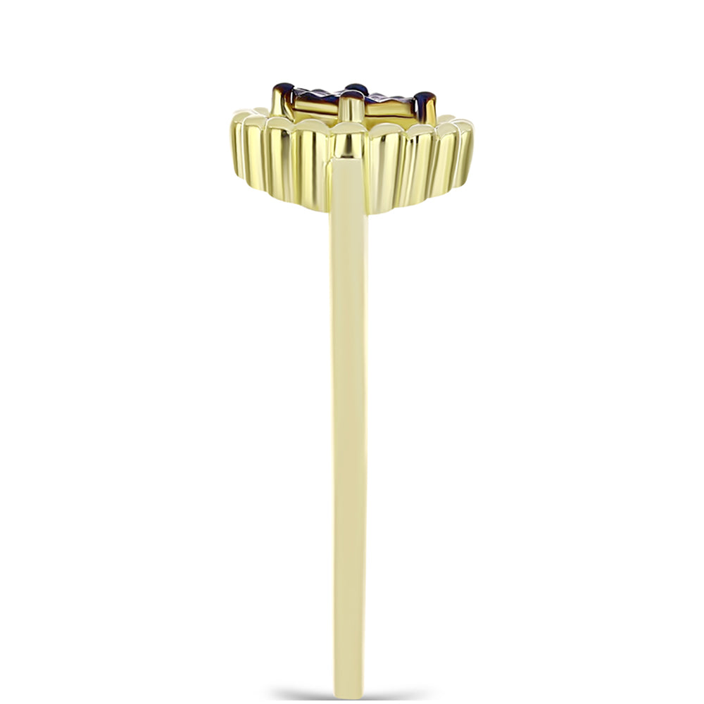 Goldplattierter Silberring mit blauem Diamant 4 