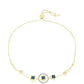 Goldplattiertes Silberarmband mit blauem Diamant und weißem Topas