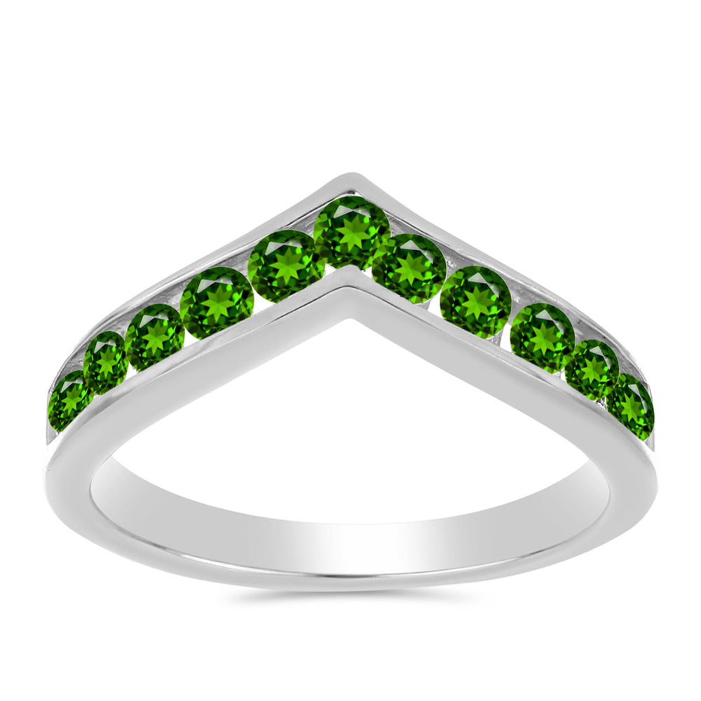 Silberring mit Chromdiopsid