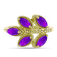 Goldplattierter Silberring mit lila Achat
