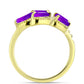 Goldplattierter Silberring mit lila Achat