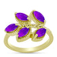 Goldplattierter Silberring mit lila Achat