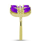 Goldplattierter Silberring mit lila Achat