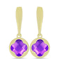 Goldplattierte Silberohrringe mit lila Achat