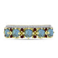 Goldplattierter Silberring mit Labradorit und Barton Granat