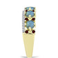 Goldplattierter Silberring mit Labradorit und Barton Granat