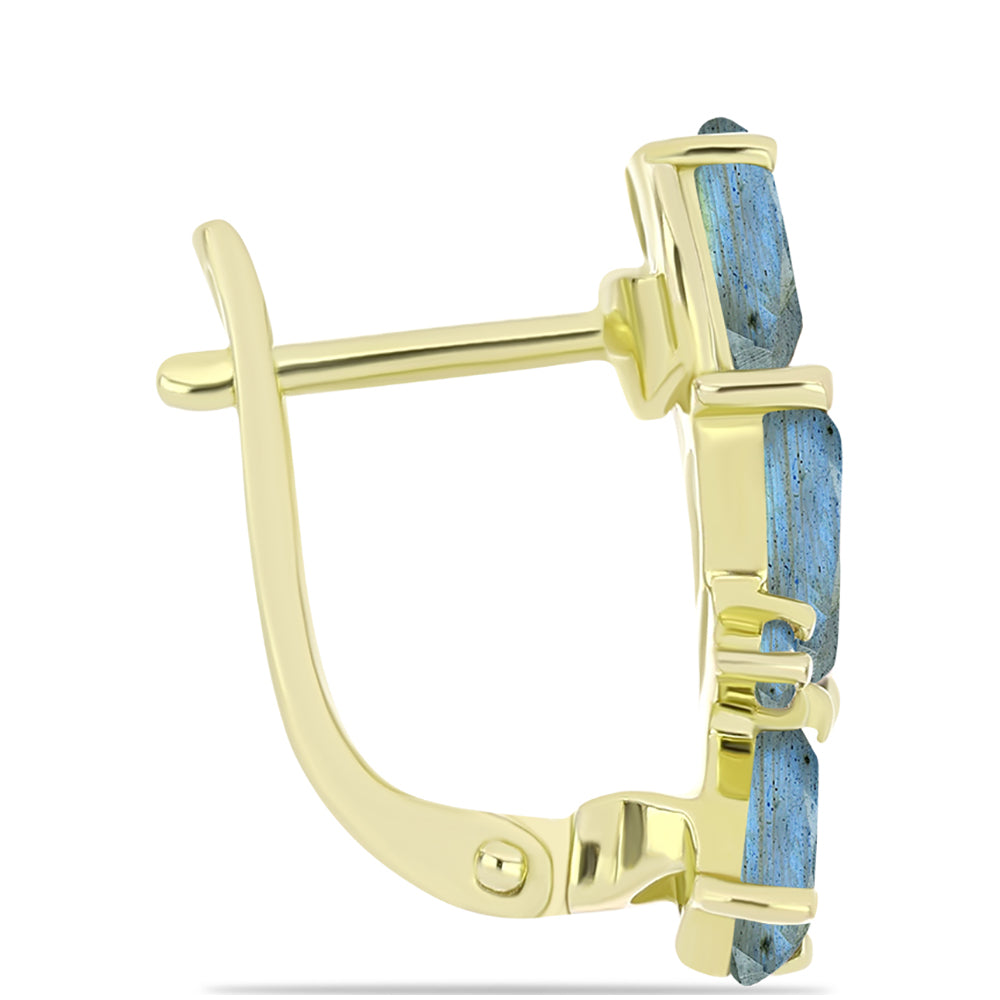 Goldplattierte Silberohrringe mit Labradorit 2 