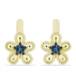 Goldplattierte Silberohrringe mit blauem Diamant