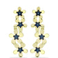 Goldplattierte Silberohrringe mit blauem Diamant