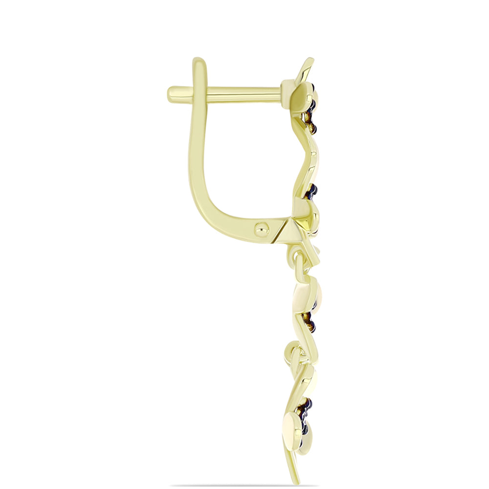 Goldplattierte Silberohrringe mit blauem Diamant