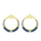 Goldplattierte Silberohrringe mit blauem Diamant und weißem Topas