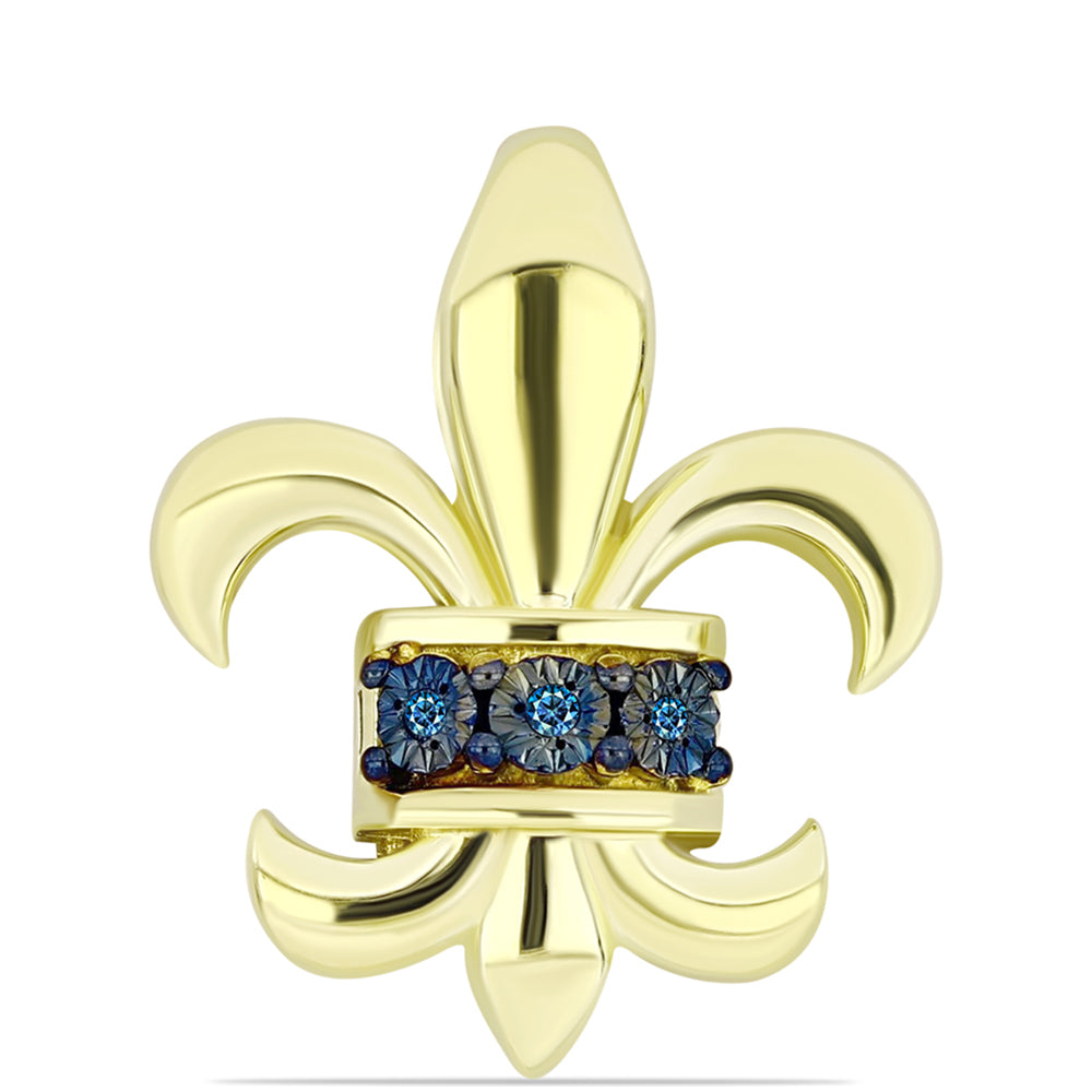 Goldplattierter Silberanhänger mit blauem Diamant 1 