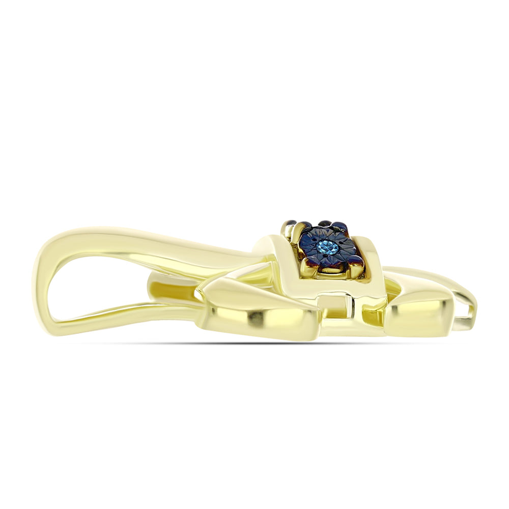 Goldplattierter Silberanhänger mit blauem Diamant