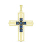 Goldplattierter Silberanhänger mit blauem Diamant