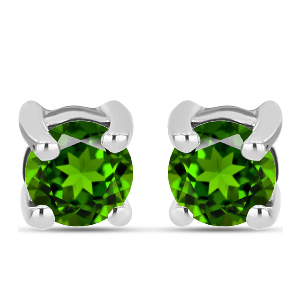 Silberohrringe mit Chromdiopsid