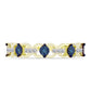Goldplattierter Silberring mit blauem Diamant und weißem Topas