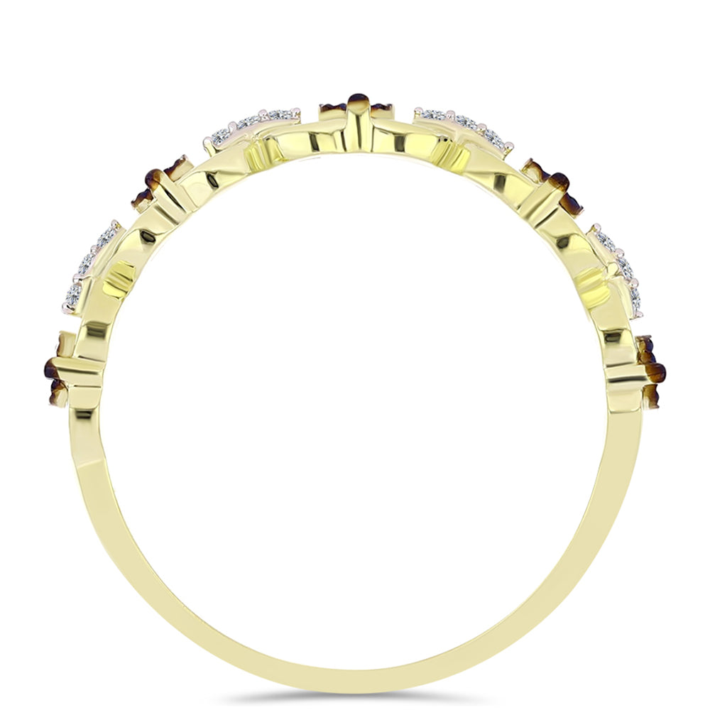 Goldplattierter Silberring mit blauem Diamant und weißem Topas 6 