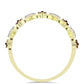 Goldplattierter Silberring mit blauem Diamant und weißem Topas
