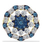 Goldplattierter Silberring mit blauem Diamant und weißem Topas