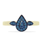 Goldplattierter Silberring mit blauem Diamant