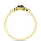 Goldplattierter Silberring mit blauem Diamant