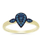 Goldplattierter Silberring mit blauem Diamant