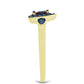 Goldplattierter Silberring mit blauem Diamant
