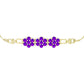 Goldplattiertes Silberarmband mit lila Achat