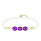 Goldplattiertes Silberarmband mit lila Achat